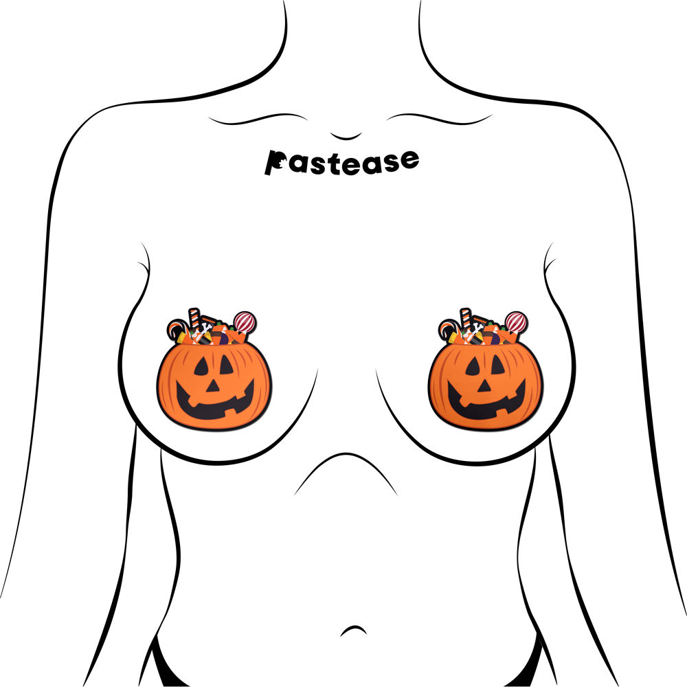5-Pack: Trick-or-Treat Pumpkin Pasties with Candy Nipple Covers by Pastease