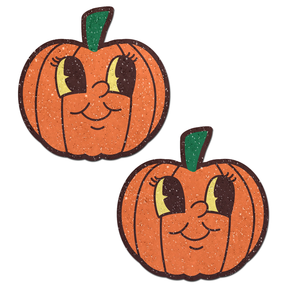 5-Pack: Pumpkin Breast Pasties Cutie Pie Face Jack O' Lantern Nipple Covers by Pastease