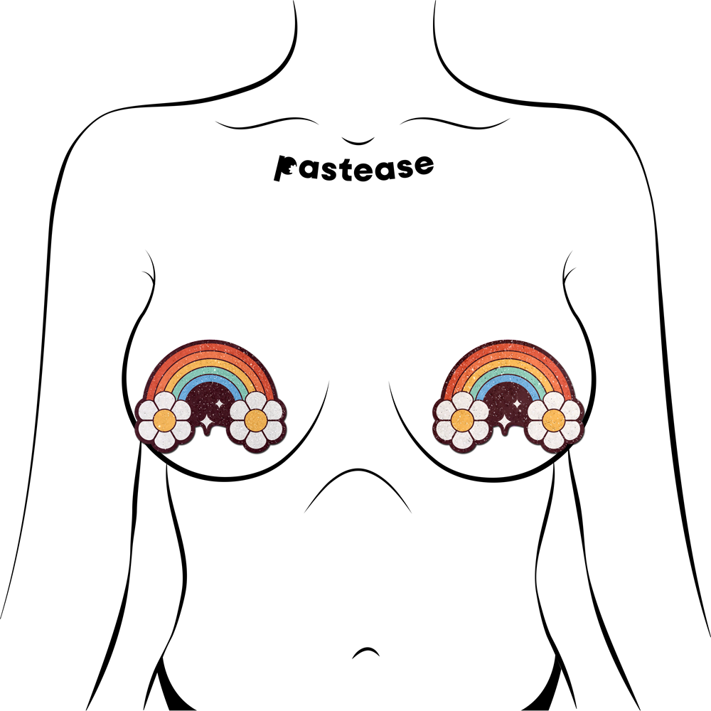 5 Pack: Rainbow Flower Pasties Nipple Covers by Pastease®
