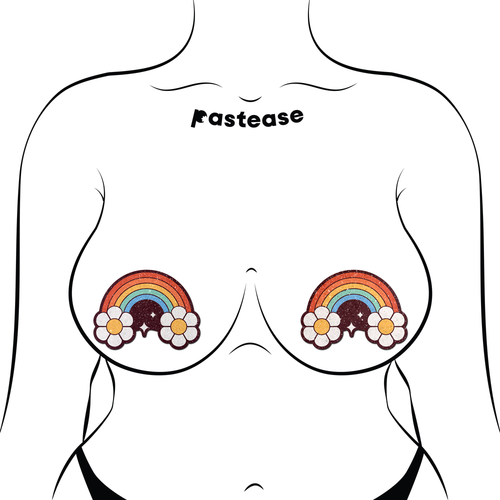 5 Pack: Rainbow Flower Pasties Nipple Covers by Pastease®