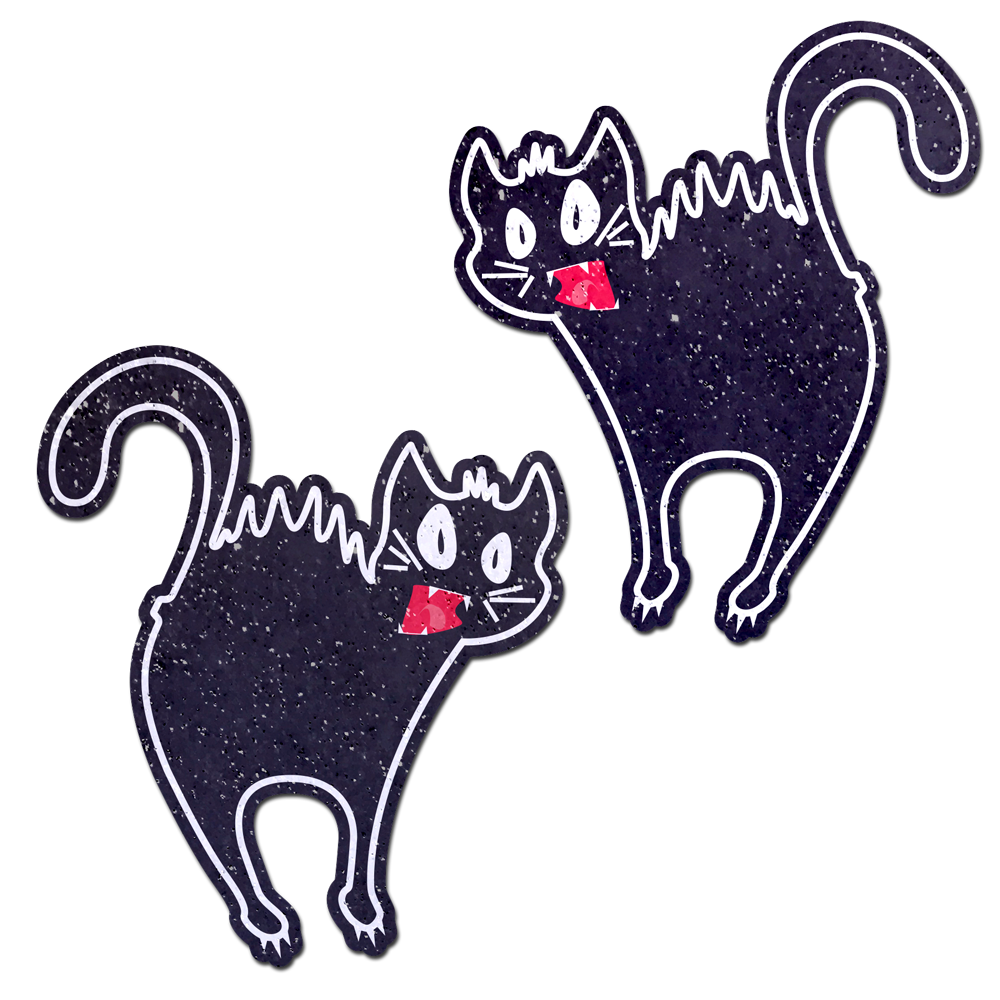 5-Pack: Scaredy Cat Black Kitty Hissing Nipple Pasties by Pastease