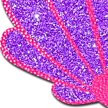 5-Pack: Mermaid Shell Pasties in Neon Pink & Purple Glitter Seashell Nipple Covers by Pastease®