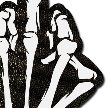 5-Pack: Middle Finger Skeleton Hand Pasties Glow in the Dark White & Black Boney Hand Nipple Covers by Pastease®