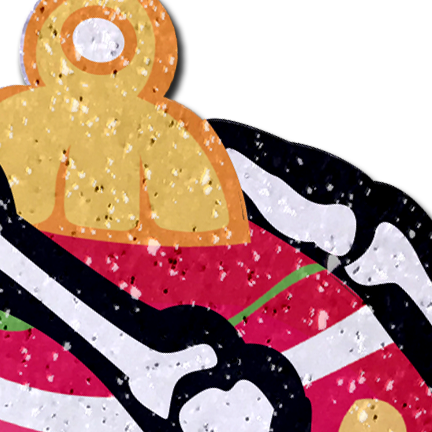 5-Pack: White Boney Skeleton Hands Holding Christmas Holiday Ornament Breast Pasties by Pastease®