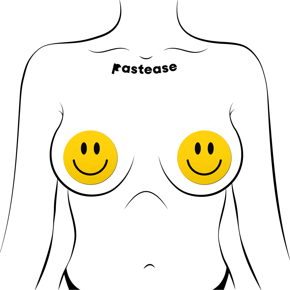 5-Pack: Smiley Faces Yellow Nipple Pasties by Pastease®