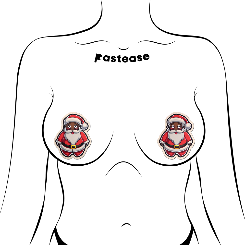 5-Pack: Santa: Black Jolly Saint Nick Breast Pasties by Pastease