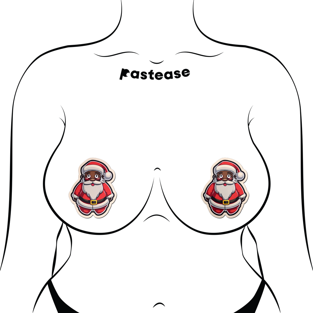 5-Pack: Santa: Black Jolly Saint Nick Breast Pasties by Pastease