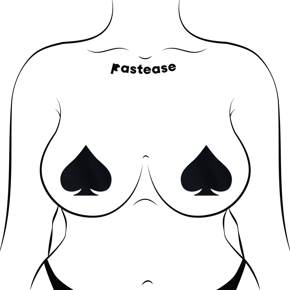 5-Pack: Spade: Liquid Black Spade Nipple Pasties by Pastease®