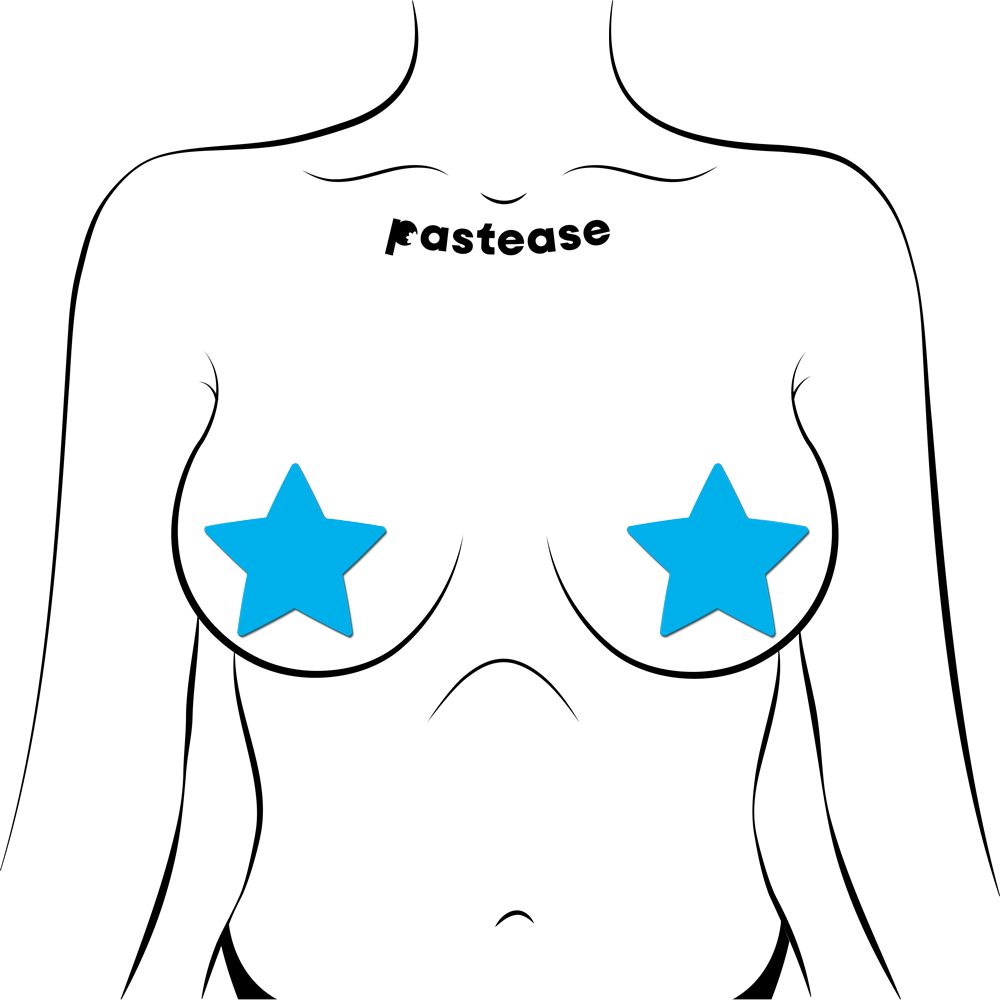 5-Pack: Star: Turquoise Pasties Glow in the Dark Star Nipple Covers by Pastease®