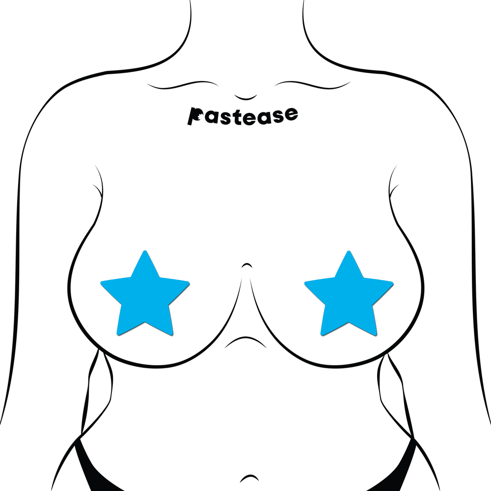 5-Pack: Star: Turquoise Pasties Glow in the Dark Star Nipple Covers by Pastease®