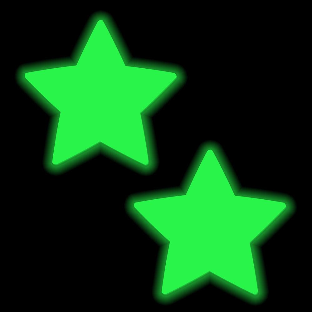 5-Pack: Star: Neon Yellow Pasties Glow in the Dark Star Nipple Covers by Pastease®