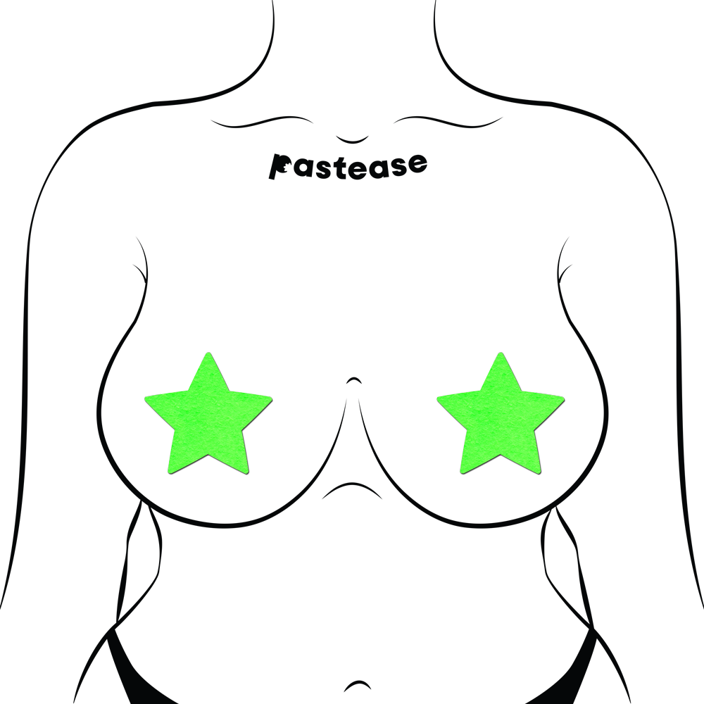 5-Pack: Star: Glow-in-the-Dark Star Nipple Pasties by Pastease® o/s