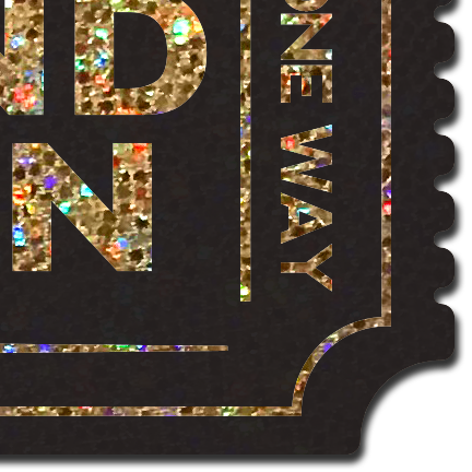 5 Pack: Pound Town Pasties: One-Way Ticket to Pound Town Gold Glitter Nipple Covers by Pastease