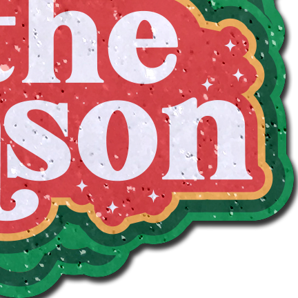 5-Pack: Tits the Season Holiday Green Wreath on Glittery Velvet Breast Pasties by Pastease®