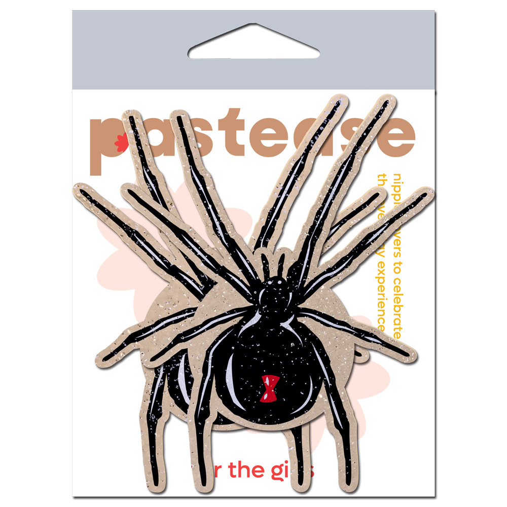 5-Pack: Black Widow Pasties on Sparkling Velvet Halloween Breast Covers by Pastease
