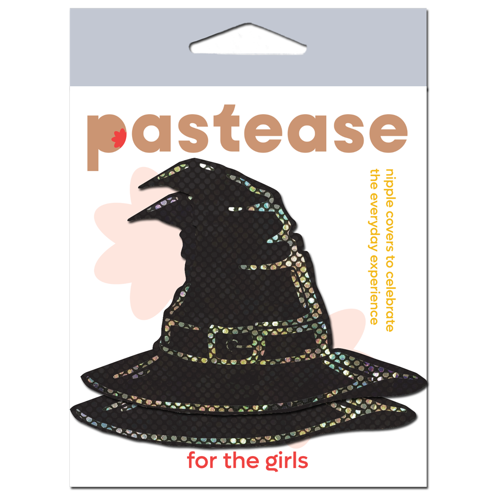 5-Pack: Disco Black Spooky Witches Hat Breast Pasties by Pastease®