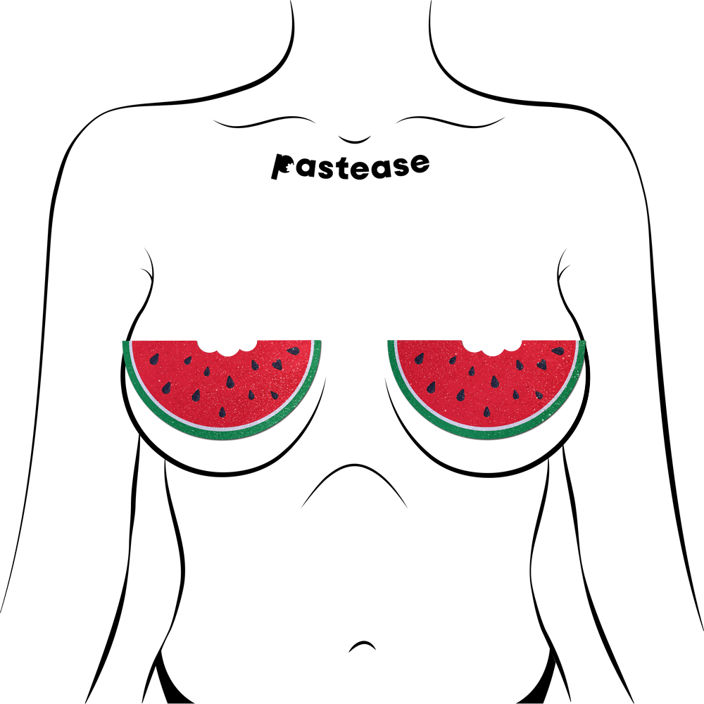5 Pack: Watermelon Slice with a Bite Breast Pasties by Pastease