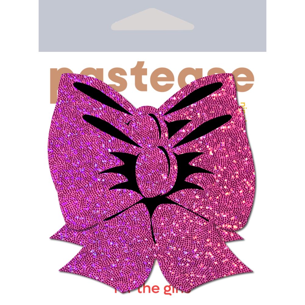 5-Pack: Glittering Hot Pink Bow Nipple Pasties by Pastease® o/s