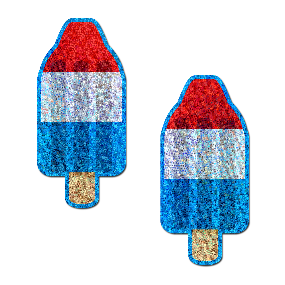 5-Pack: American Pop: Glittering Red, White & Blue USA Ice Pop Nipple Pasties by Pastease®