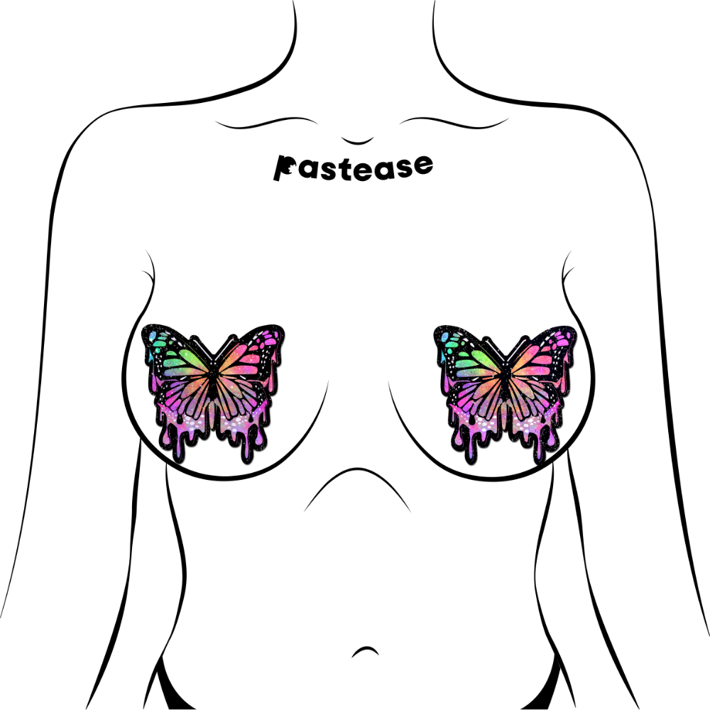 5 Pack: Butterfly Melt Trippy Glitter Rainbow Nipple Pasties by Pastease®