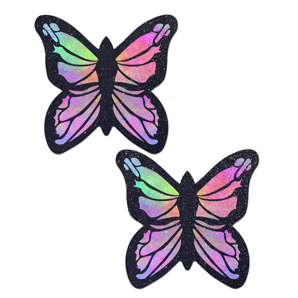 5 Pack: Coverage: Butterfly Rainbow Twinkle Velvet Full Breast Covers Support Tape by Pastease