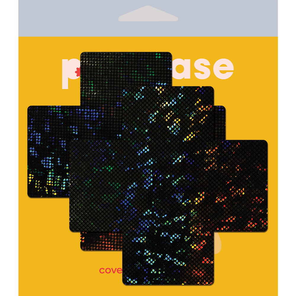 5 Pack: Coverage: Plus X Black Disco Ball Full Breast Covers Support Tape by Pastease