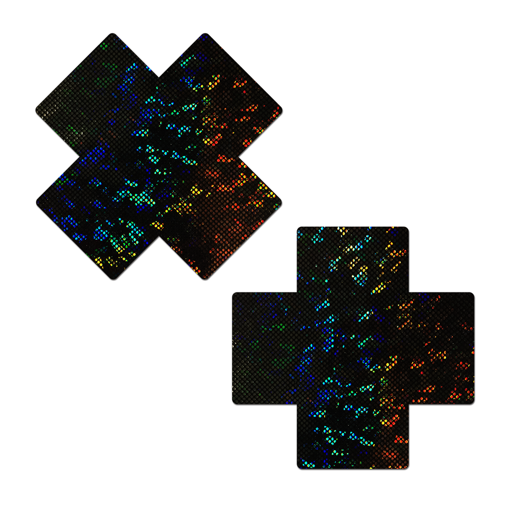 5 Pack: Coverage: Plus X Black Disco Ball Full Breast Covers Support Tape by Pastease