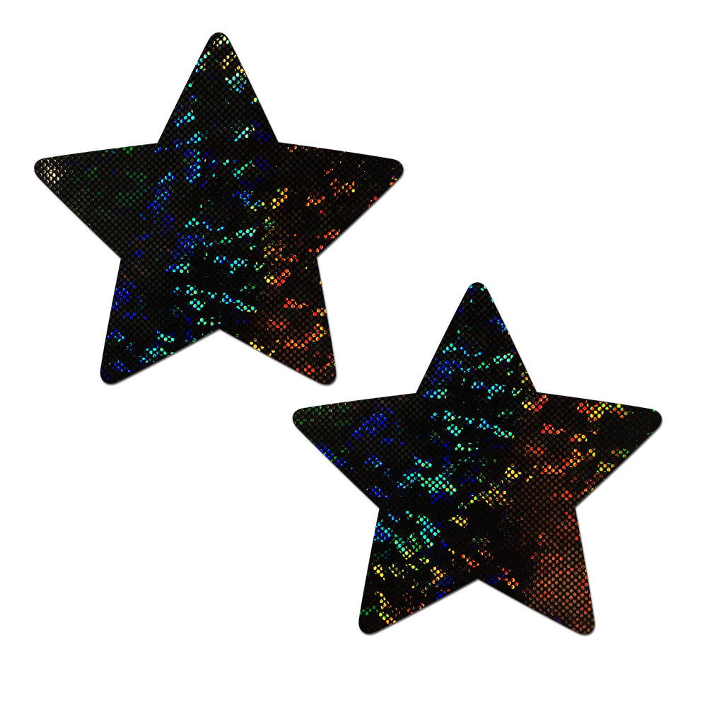 5 Pack: Coverage: Star Black Disco Ball Full Breast Covers Support Tape by Pastease