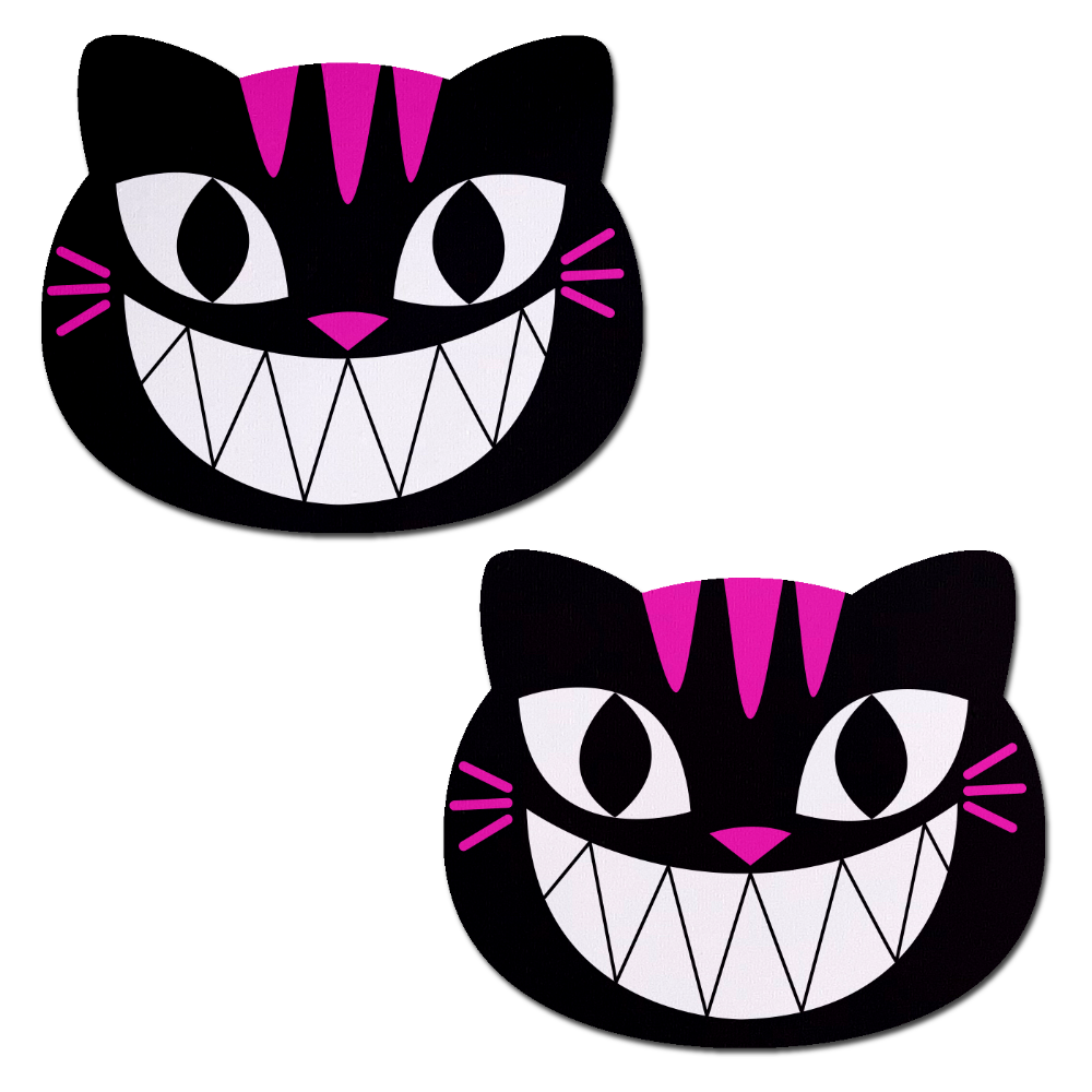 5-Pack: Kitty Cat: Black & Pink Chesire Kitty Cat Nipple Pasties by Pastease® o/s