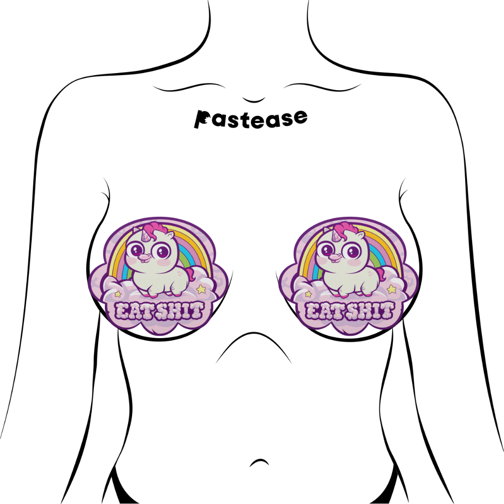 5-Pack: Eat Shit Unicorn: Scummy Bear® Rainbow Cloud Nipple Pasties by Pastease® o/s
