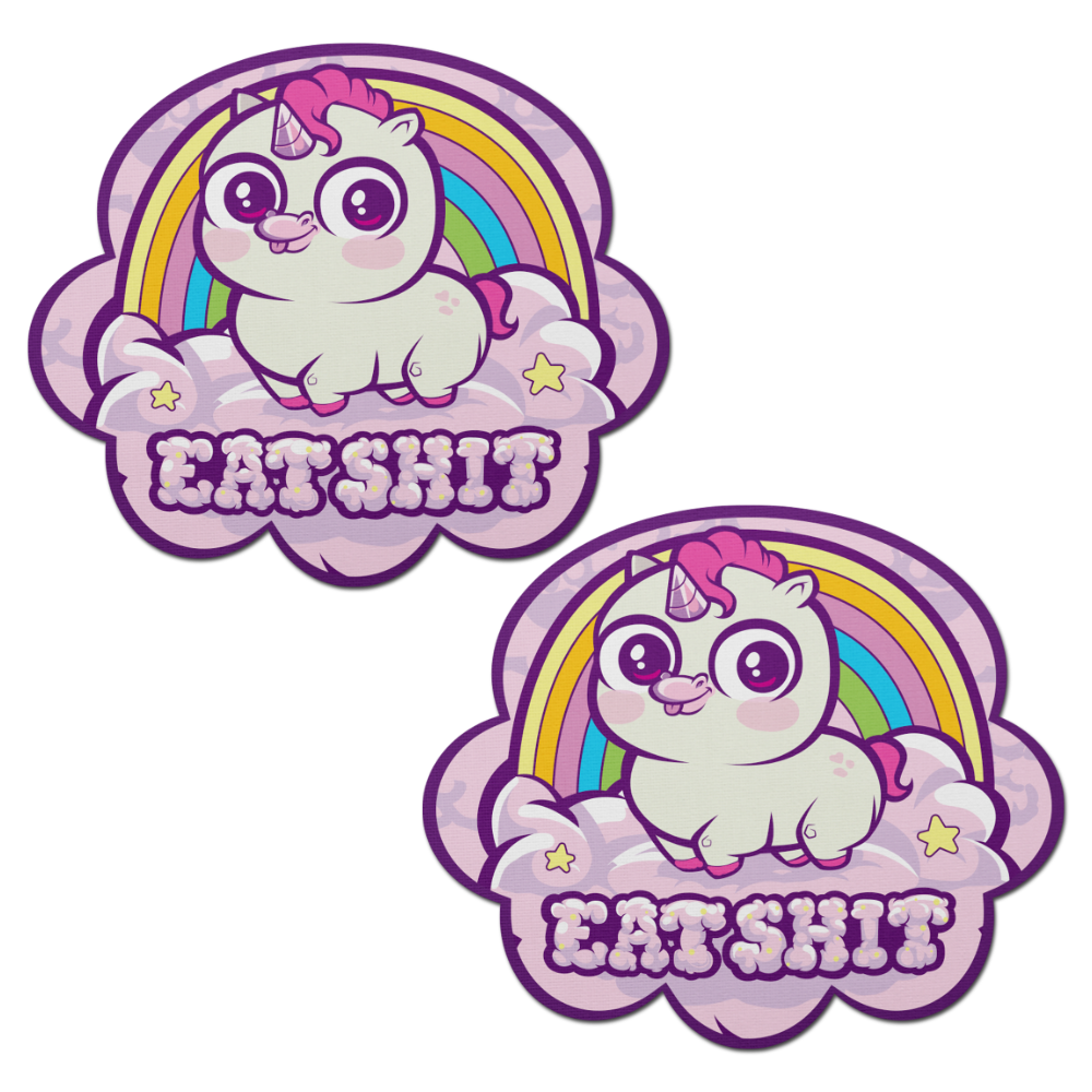5-Pack: Eat Shit Unicorn: Scummy Bear® Rainbow Cloud Nipple Pasties by Pastease® o/s