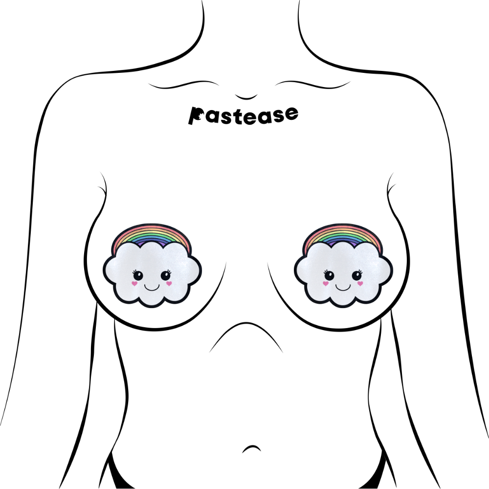 5-Pack: Rainbow Kawaii Cloud Nipple Pasties by Pastease® o/s