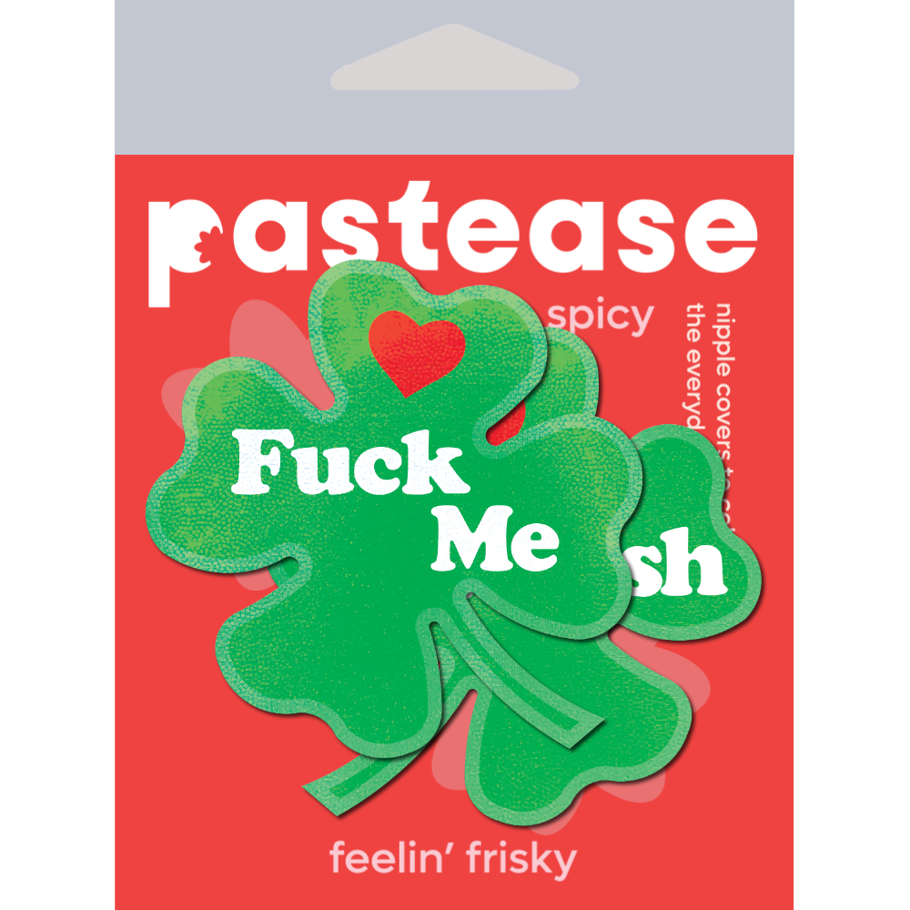 5-Pack: Four Leaf Clover: 'Fuck Me, I'm Irish' Lucky Green Shamrock Nipple Pasties by Pastease® o/s