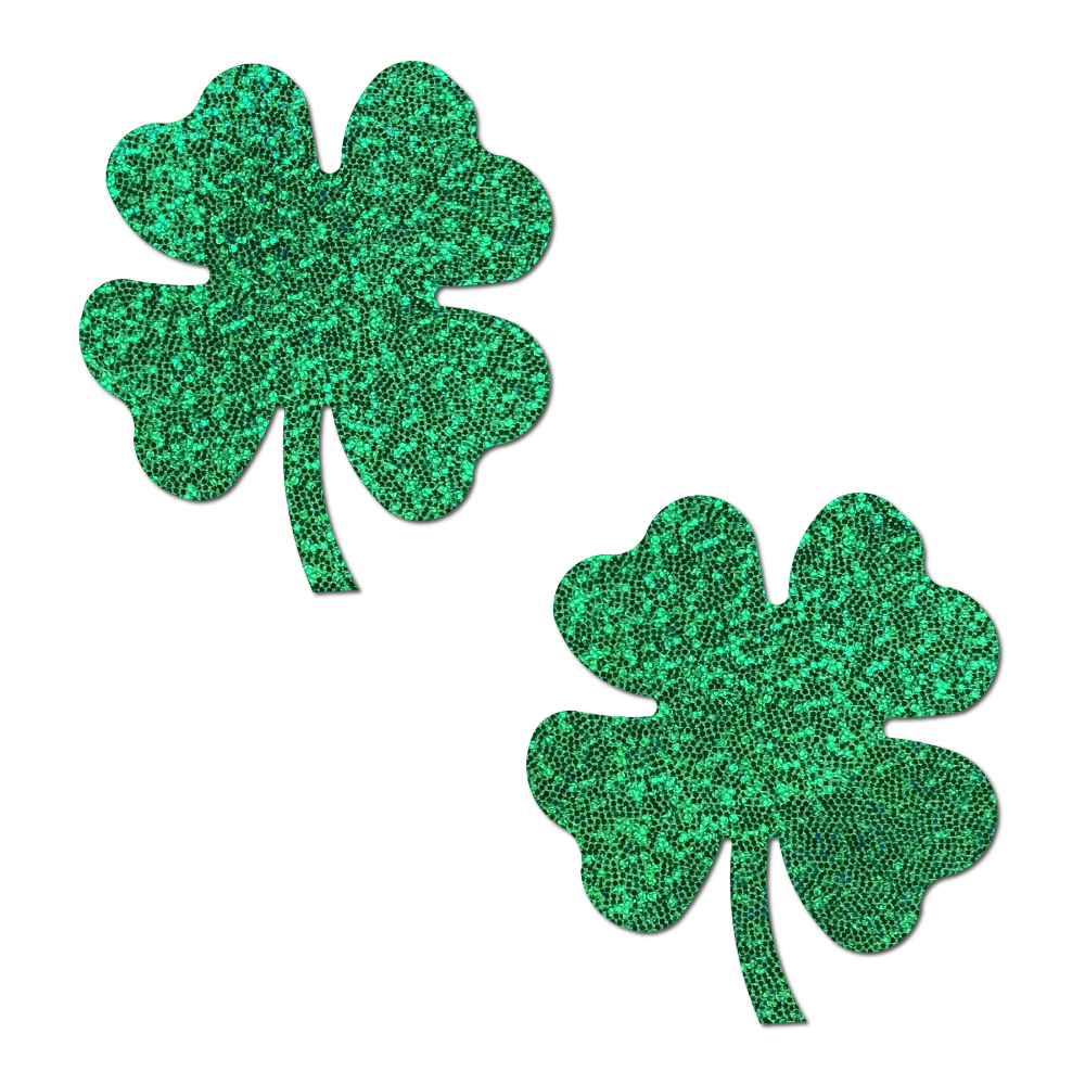 5-Pack: Four Leaf Clover: Glittering Green Shamrocks Nipple Pasties by Pastease® o/s