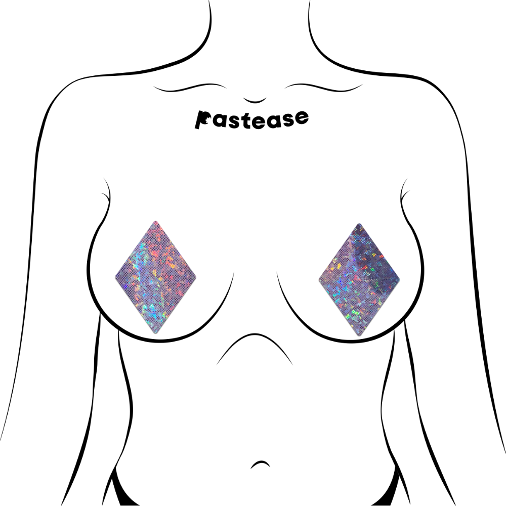 5-Pack: Diamond: Lilac Shattered Glass Disco Ball Diamonds Nipple Pasties by Pastease® o/s