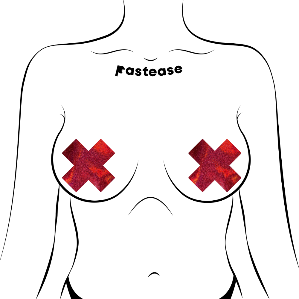 5-Pack: Everyday Reusable: Liquid Red Cross Reusable Nipple Pasties by Pastease® Everyday o/s