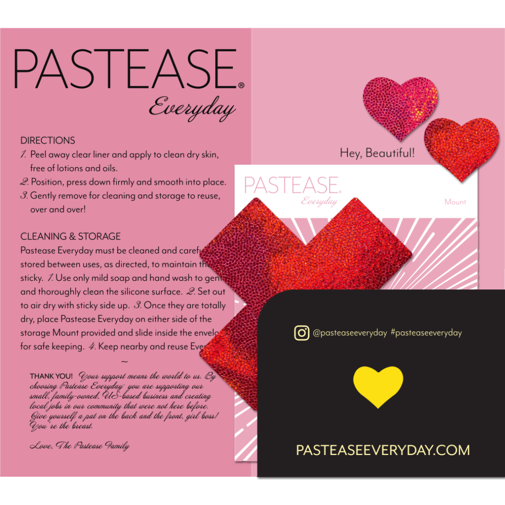 5-Pack: Everyday Reusable: Liquid Red Cross Reusable Nipple Pasties by Pastease® Everyday o/s