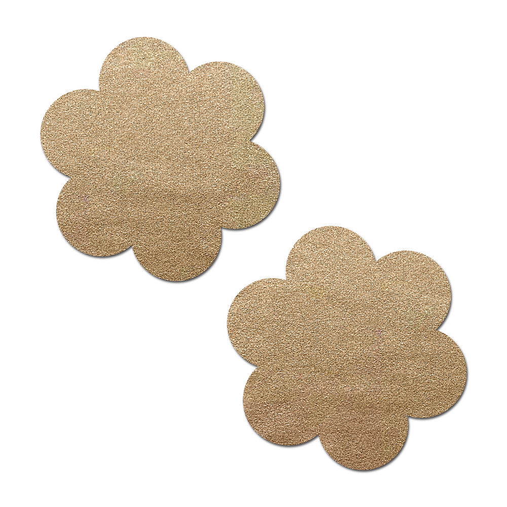 5-Pack: Daisy: Camel Suede Flower Nipple Pasties by PasteaseĀ® o/s