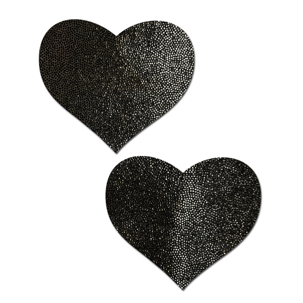 5-Pack: Everyday Reusable: Liquid Black Heart Reusable Nipple Pasties by Pastease® Everyday o/s