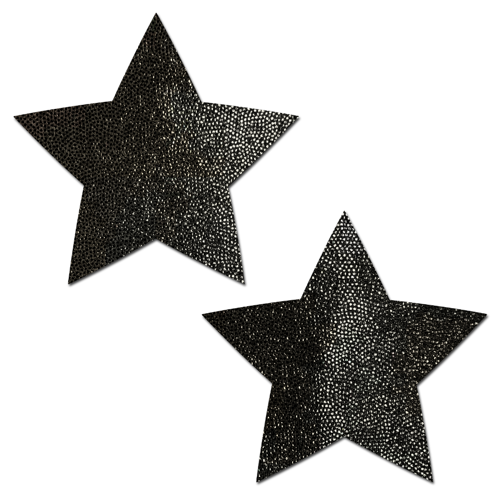5-Pack: Everyday Reusable: Liquid Black Star Reusable Nipple Pasties by Pastease® Everyday o/s