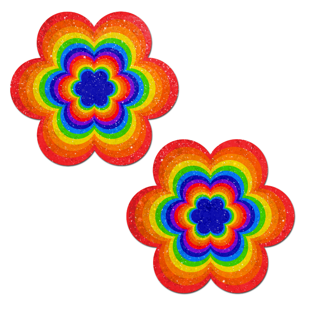 5-Pack: Daisy: Velvet Rainbow Pumping Daisy Nipple Pasties by Pastease® o/s