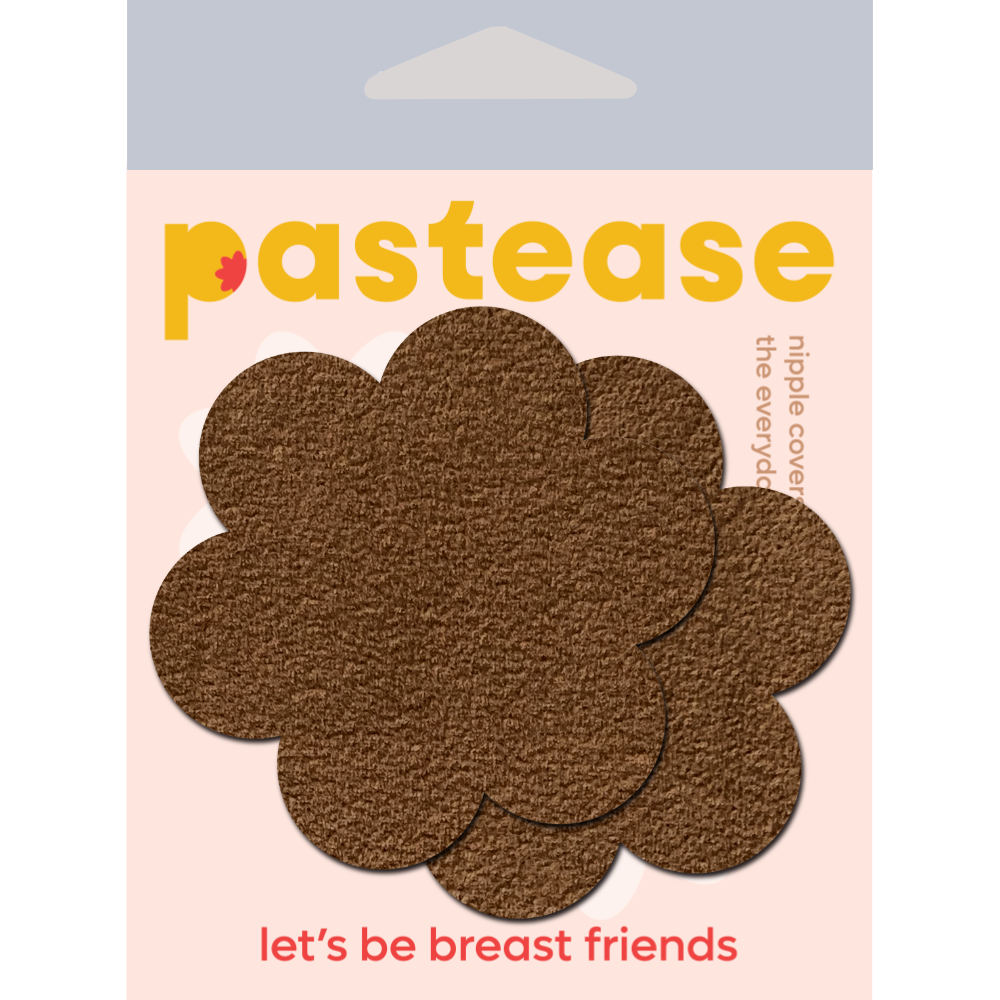 5-Pack: Dark Nude Concealing Flower Nipple Pasties by PasteaseĀ® o/s