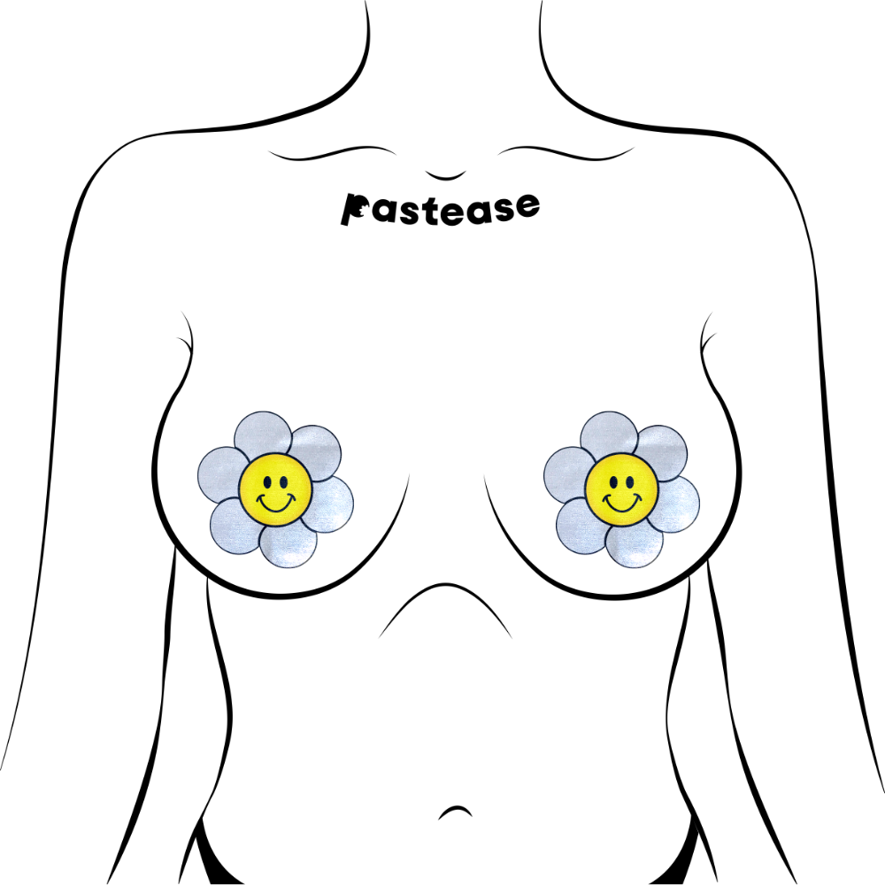 5 Pack: Daisy: Smiling Flower Happy Face Nipple Pasties by Pastease® o/s