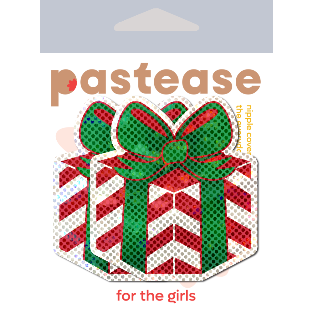 5-Pack: Gift: Christmas Present Wrapped with Bow Nipple Pasties by Pastease®