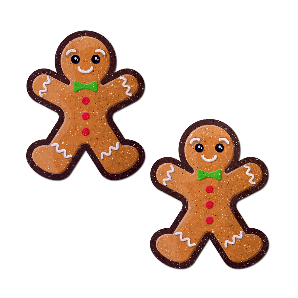 5-Pack: Gingerbread Man Woman Christmas Nipple Pasties by Pastease®