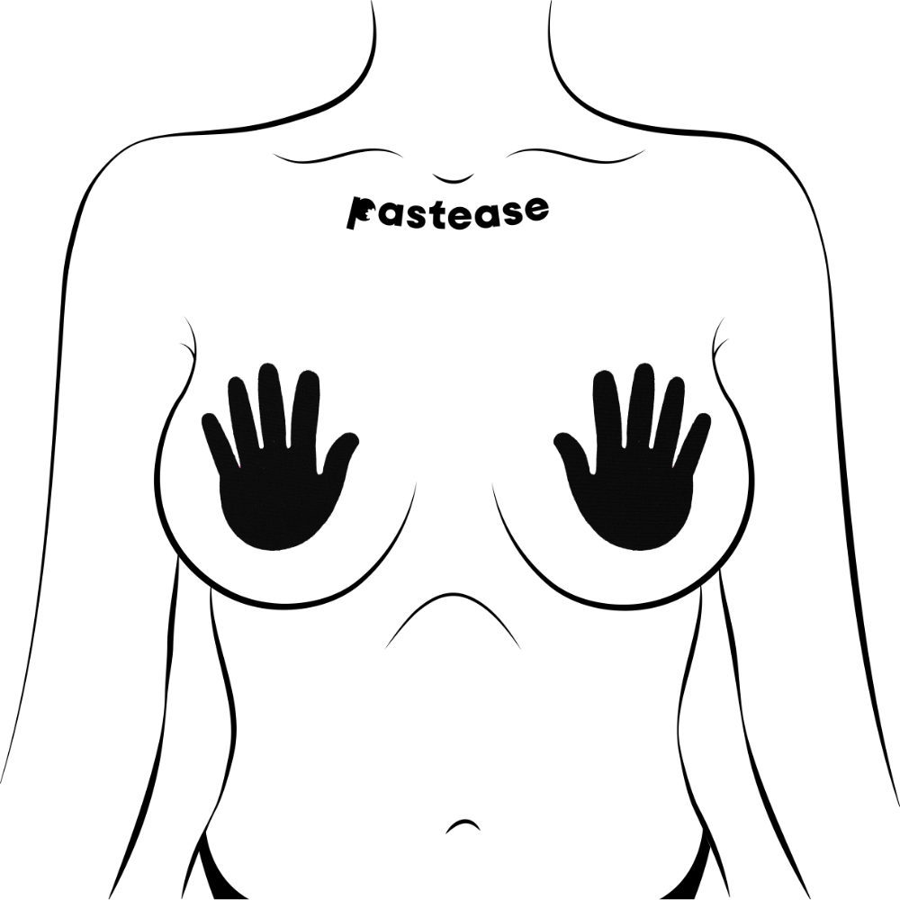 5-Pack: Hands: Black Hands Nipple Pasties by Pastease® o/s