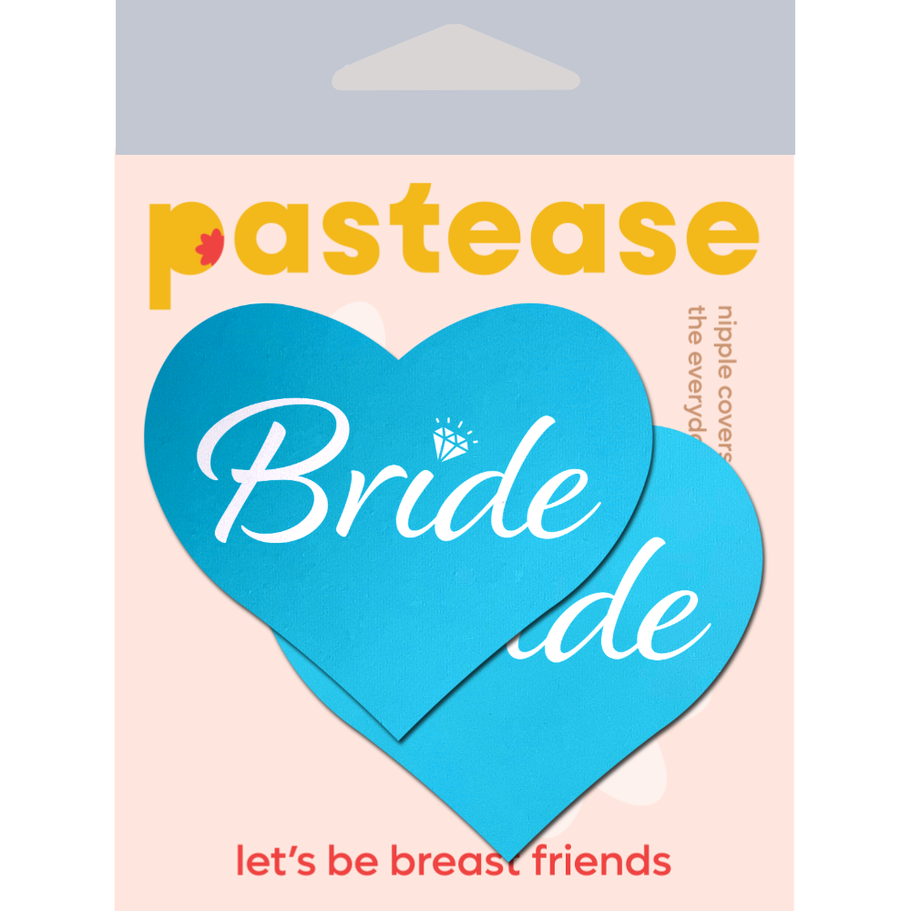 5-Pack: Love: Robin's Egg Blue 'Bride' Heart Nipple Pasties by Pastease® o/s