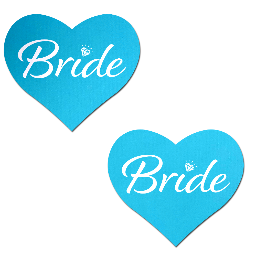 5-Pack: Love: Robin's Egg Blue 'Bride' Heart Nipple Pasties by Pastease® o/s