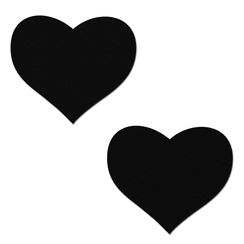 5-Pack: Love: Black Heart Nipple Pasties by Pastease® o/s