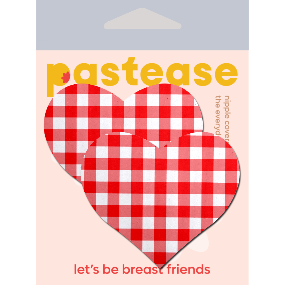 5-Pack: Love: Red Gingham Heart Nipple Pasties by Pastease®